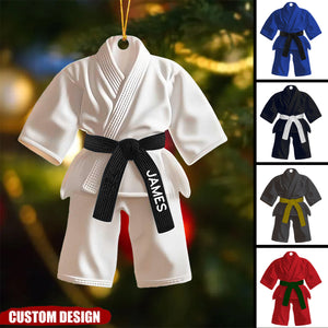 Jiu-Jitsu,Karate Gift - Personalized Black Belt Christmas Ornament