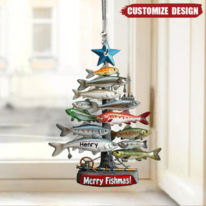 Merry Fishmas Tree - Personalized Fishing Christmas Ornament - 2024 New Release