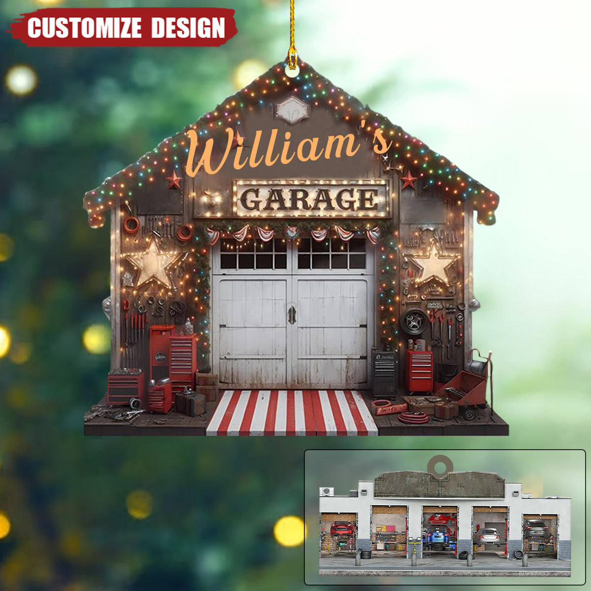 2024 New Release Personalized Mechanic Garage Ornaments Gift For Mechanic