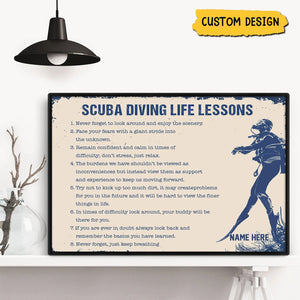 Personalized Scuba Diving Life Lessons Poster-Gift For Diving Lovers