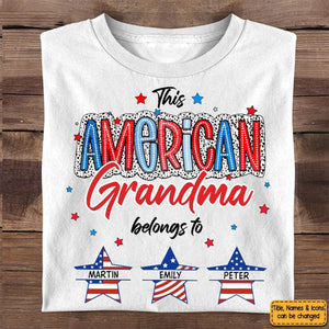 This American Nana/Mom Belongs To Kids Personalized T-Shirt