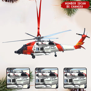 2024 New Release - Personalized US Coast Guard Helicopter Christmas Acrylic Ornament