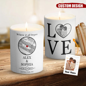 Where It All Began Anniversary Gifts - Personalized Photo Candle