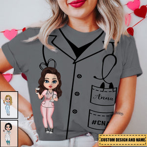 Blouse Nurse Pattern Doll Nurse Personalized T-shirt