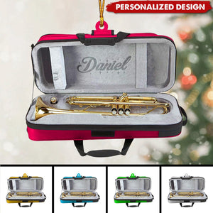 Personalized Trumpet with Christmas Hat Ornament-Gift For Trumper Player-2024 New Release