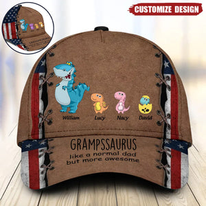 Grandpam, Dad And Kids Personalized Cap