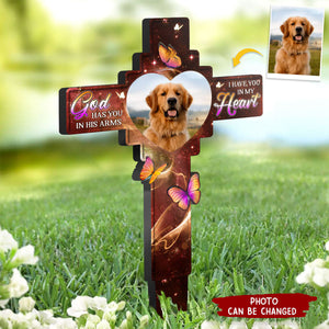 Custom Photo In Our Hearts Always - Memorial Personalized Acrylic Garden Stake