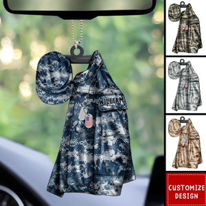 America Air Force,Army,Marine,Navy Uniform - Personalized Christmas,Car Ornament