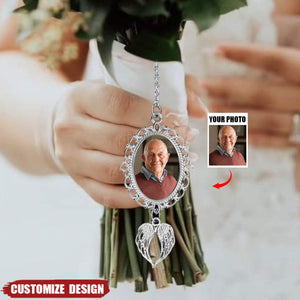 Personalized Memorial Photo Charm For Bridal Bouquet