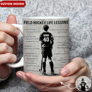 Personalized Field Hockey Life Lessons Mug - Great Gift For Field Hockey Lovers