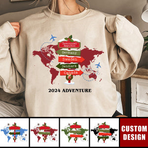 Personalized Travel Adventure Sweatshirt, Custom Traveling Destination - Gift for Travelers