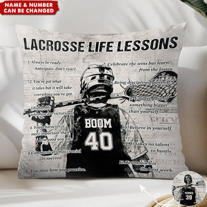 Personalized Lacrosse Life Lessons Pillow-Gift For Lacrosse Lovers