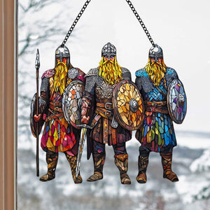 Viking Warrior Suncatcher Ornament - Historical Decor