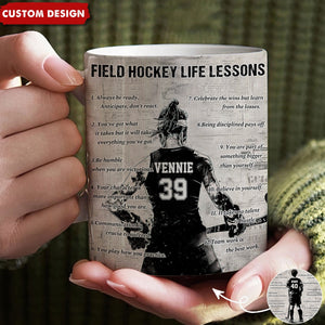 Personalized Field Hockey Life Lessons Mug - Great Gift For Field Hockey Lovers