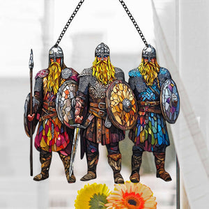 Viking Warrior Suncatcher Ornament - Historical Decor