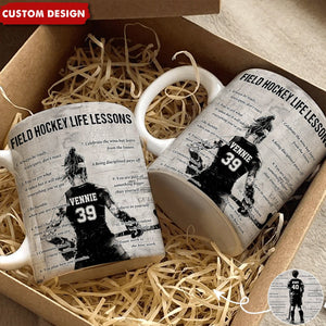 Personalized Field Hockey Life Lessons Mug - Great Gift For Field Hockey Lovers