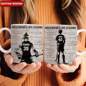 Personalized Field Hockey Life Lessons Mug - Great Gift For Field Hockey Lovers