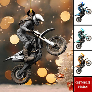 Personalized Motocross/Dirt Bike Christmas Ornaments