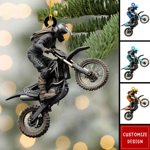 Personalized Motocross/Dirt Bike Christmas Ornaments