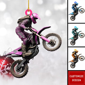 Personalized Motocross/Dirt Bike Christmas Ornaments