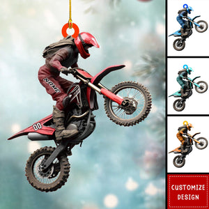 Personalized Motocross/Dirt Bike Christmas Ornaments