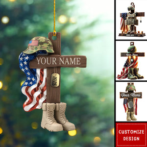 Personalized Military Cross Christmas Ornament-2024 New Release