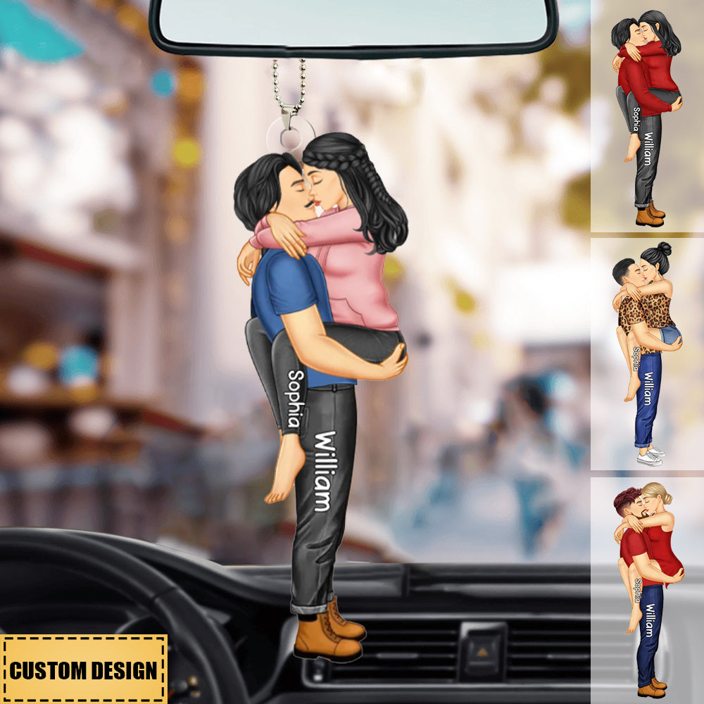 Couple Kissing - Gift For Couples - Personalized Car Ornament - facamart