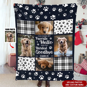 Custom Photo You Were My Favorite Hello And My Hardest Goodbye - Memorial Personalized Custom Blanket