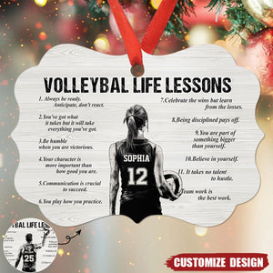 Personalized Volleyball Life Lessons Wooden Ornament - Gift For Volleyball Lovers