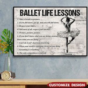 Personalized Ballet Life Lessons Poster-Gift For Ballet Lovers