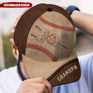 Baseball Dad Grandpa Fist Bump Personalized Classic Cap