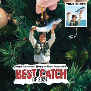 Best Catch Of The Year - Personalized Photo Acrylic Ornament - 2024 New Release