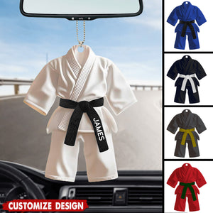 Jiu-Jitsu,Karate Gift - Personalized Black Belt Car Ornament