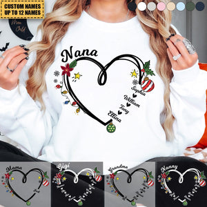 2024 New Release Nana Heart Christmas And Grandkids Sweatshirt