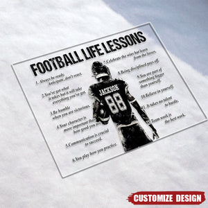 Personalized American Football Life Lessons Plaque - Gift For American Football Lovers