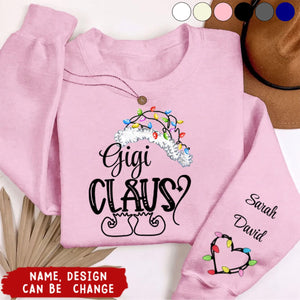 2024 New Release Nana Claus Christmas Light Hat with Grandkid Personalized Sweatshirt