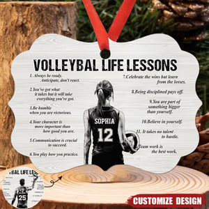 Personalized Volleyball Life Lessons Wooden Ornament - Gift For Volleyball Lovers