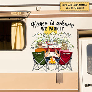 Home Is Where We Park It - Gift For Camping Lovers - Personalized Camping Decal, Decor Decal