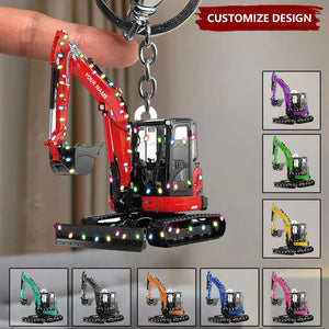 Personalized Excavator Heavy Equipment Keychain-Gift For Excavator Car Lovers