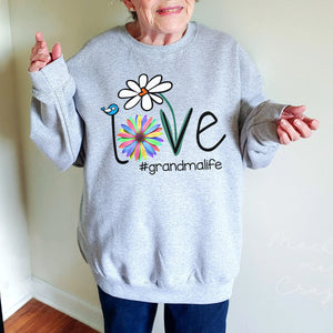 Personalized Love Grandma Life Flower Sweatshirt