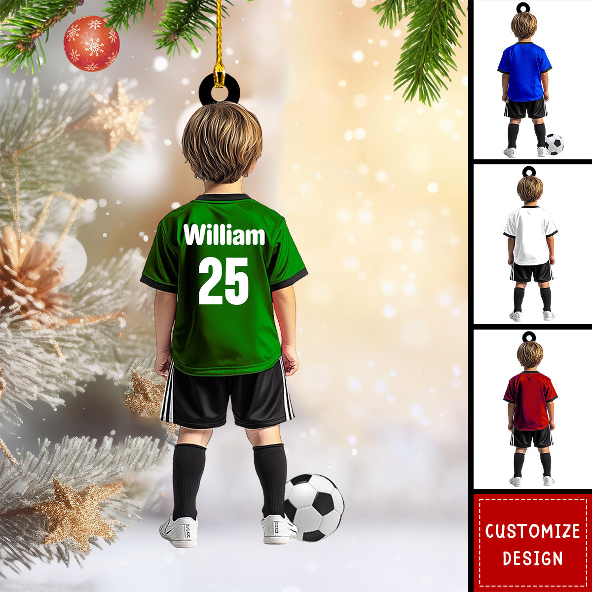 Personalized Kid Soccer Player Ornament - Gift For Soccer Young Lovers  - 2024 New Release