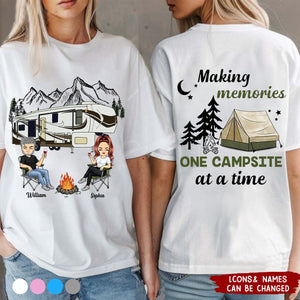 For Couple Making Memories One Campsite At A Time Double-sided Printing Shirt