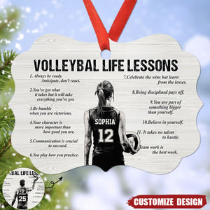 Personalized Volleyball Life Lessons Wooden Ornament - Gift For Volleyball Lovers