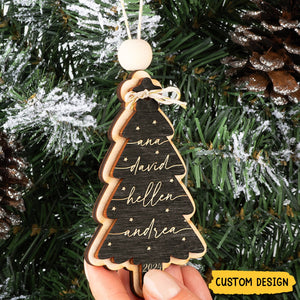 2024 New Release - Family Christmas Tree - Personalized Wooden Ornament