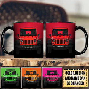 Personalized Off-Road Car Black Ceramic Mug