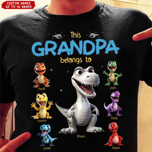 This Belongs To - Personalized Dinosaur T-shirt - Gift For Dad, Grandpa