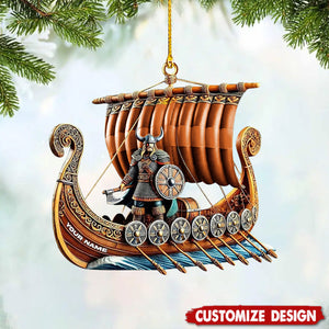 Personalized Viking Ship Christmas Ornament Gift For History Enthusiasts-2024 New Release