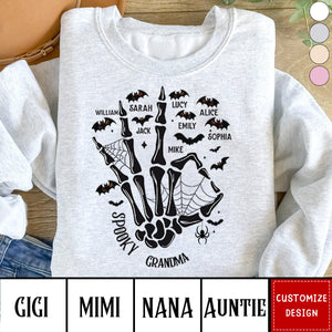 Personalized Spooky Sweatshirt Gift Idea For Grandma/ Mother