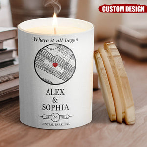 Where It All Began Anniversary Gifts - Personalized Photo Candle