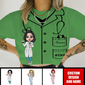 Blouse Nurse Pattern Doll Nurse Personalized T-shirt